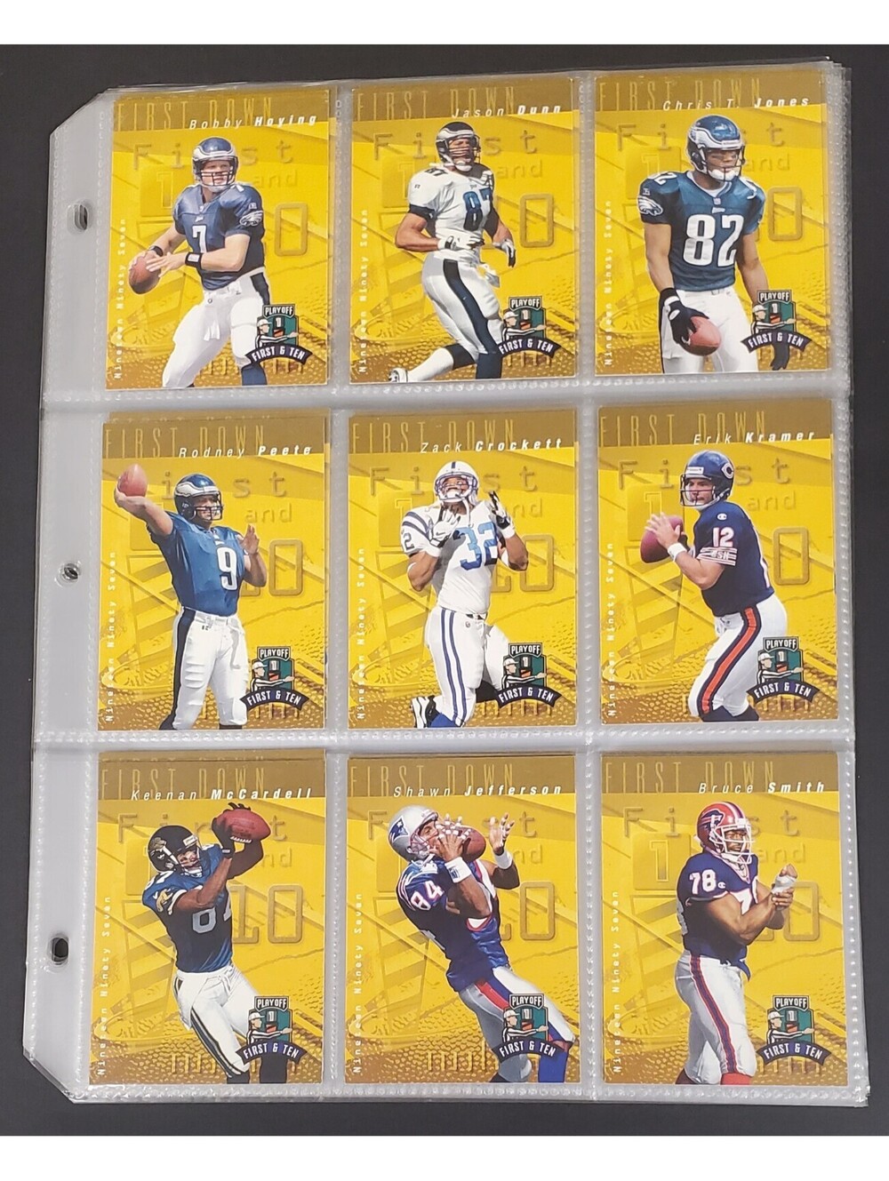 Vintage 1997 Upper Deck First & Ten NFL Football Trading Cards of 65 Pcs VG